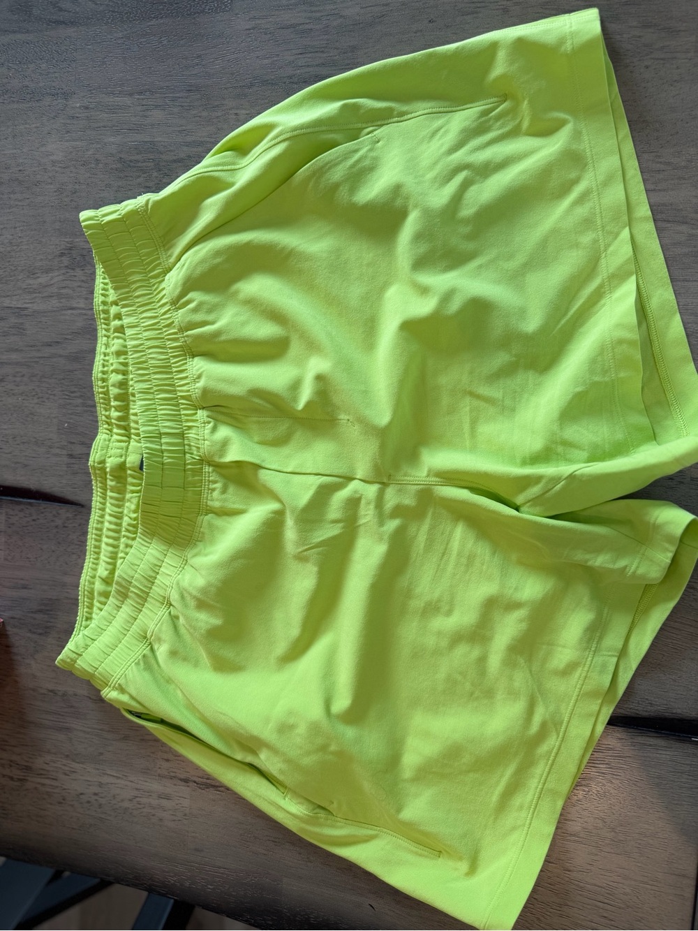 Lululemon Neon Lime Pace Breaker Shorts 5”